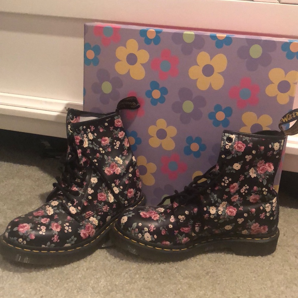 Black Floral Dr. Martens
